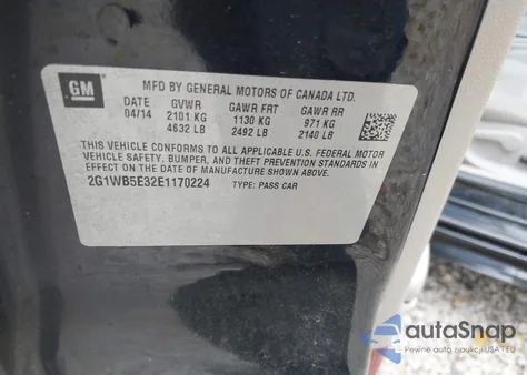 2014 Chevrolet Impala Limited Lt from USA, damaged, VIN 2G1WB5E32E1170224